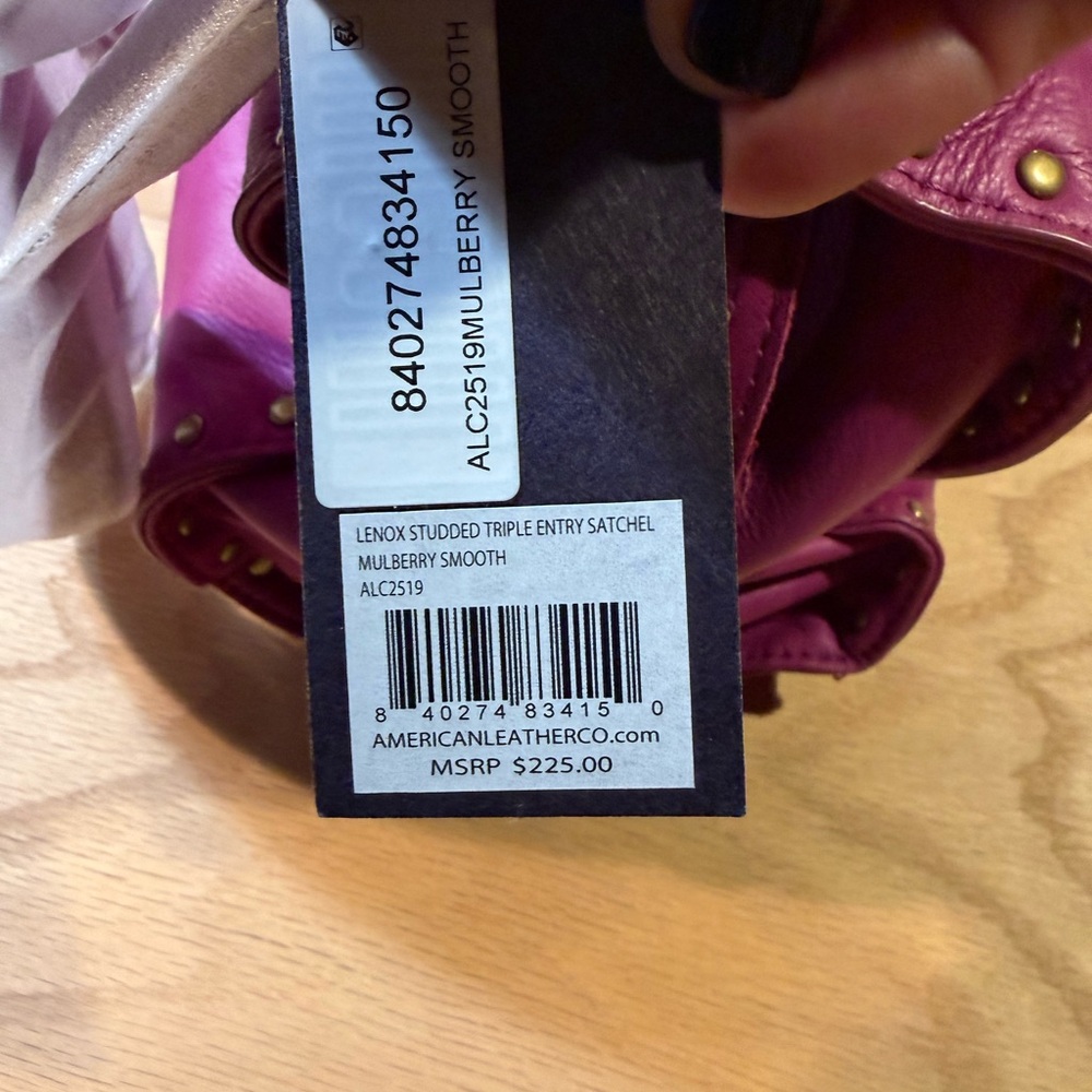 NWT American Leather Pink Studded Shoulder Bag - Picture 10 of 16
